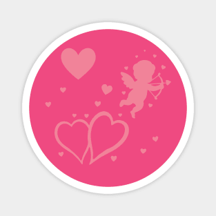 Cupid and Hearts Valentine’s Day Design – Romantic Love Gift Art Magnet